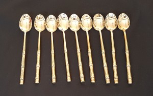 Set de 9 cucharas helados de bronce $ 46.700.-con descto.